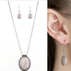 Silver and sandstone necklace